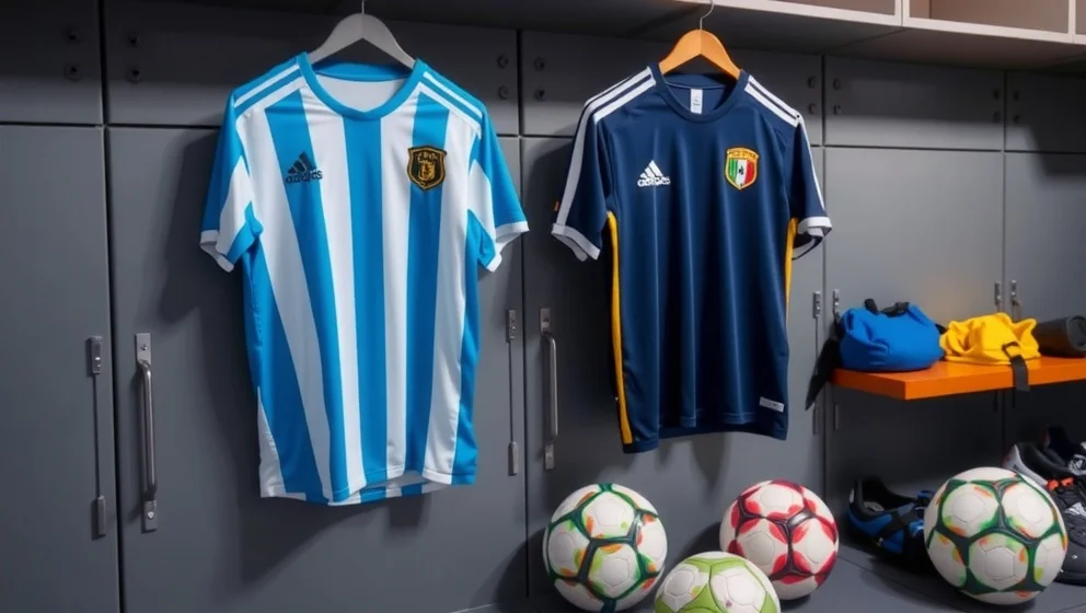 Argentinas herrlandslag mot Frankrikes herrlandslag i fot...